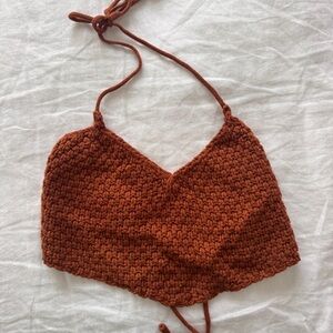 Crochet Halter Top in Rust